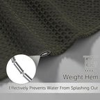 Extra Long Waffle Weave Shower Curtain 96 Inch Length Heavy Duty Shower Curtain for Bathroom, Machine Washable Water Resistant 256GSM Modern Shower Curtains with 12 Hooks, 72Wx96H Brown