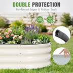 INNO STAGE 2Pcs Galvanized Raised Garden Bed, 6x3x1FT Oval Metal Raised Garden Beds for Vegetables, Rust-Resistant & Easy Assembly, Outdoor Planter Box for Gardening, Flowers, Herbs (White)