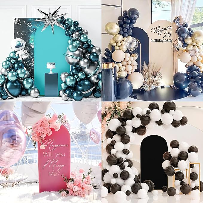 Wedding Arch Cover 4FT Arch Backdrop Cover Spandex Fitted Arch Cover for Round Top Chiara Backdrop Stand Covers for Wedding Birthday Party Baby Shower Banquet Ceremony Decoration