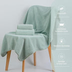 New Microfiber Bath Towel Set, 3 Piece, Oversize, Quick Dry, Lint Free, Includes Body, Hand and Face Towels
