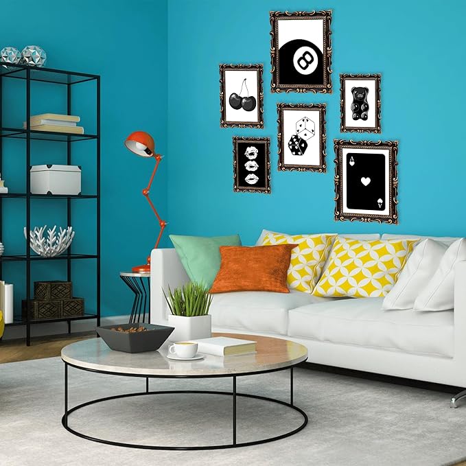 Black and White Poster Chic Wall Decor for Bedroom Decor Home Decor Stylish Black and White Prints for Wall Decor Living Room Decor Modern Black Poster Collection for Boho Bedroom Decor Aesthetic 6 Pcs (Unframed)