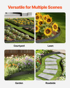 VEVOR Steel Landscape Edging, 5 Packs 39 x 5 in Rust-Resistant Metal Landscape Edging, Bendable Garden Edging Border, Heavy Duty Lawn Edging, Easy-to-Install, Flower Bed Yard Pathway Divider Black