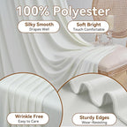 30ft x 15ft Ivory Wrinkle Free Backdrop Curtains for Parties,Silky Polyester Fabric Wedding Ceiling Drapes, 6 Panels 15ft Photo Back Drop Drapes for Baby Shower Photography Stage Background Cloth