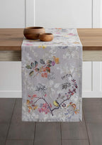 Maison d' Hermine Table Runner 100% Cotton Single Layer Table Runners 108 inches Long for Thanksgiving Christmas Decorations Home Kitchen Dining Party Wedding (Equinoxe - Grey, 14.5" x 108")