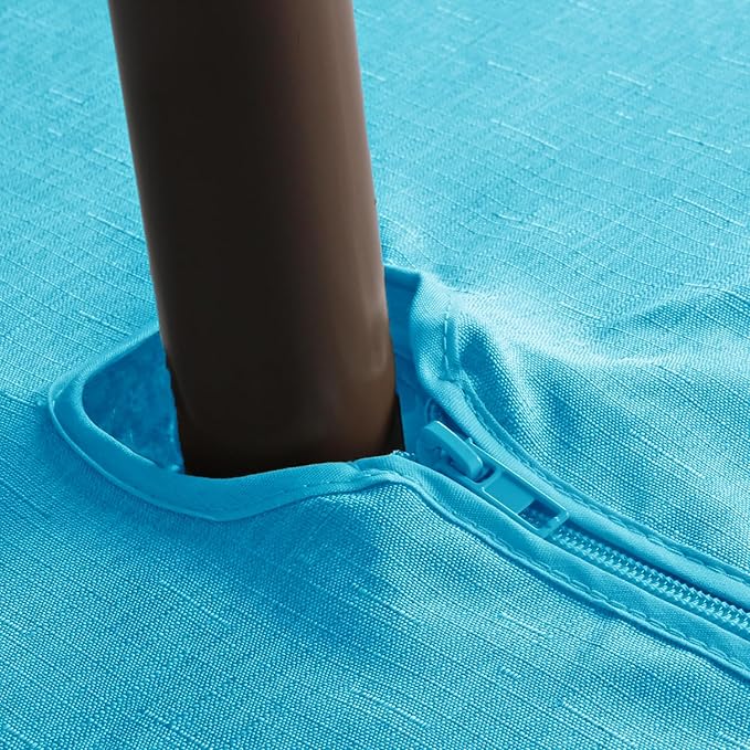 Outdoor Tablecloth Wrinkle-Free Stain Resistant Waterproof Polyester Fabric Table Cover with Zipper Umbrella Hole for Picnic/Party/Dinner/Patio Garden(60×60inch Square,Zippered,Aqua)