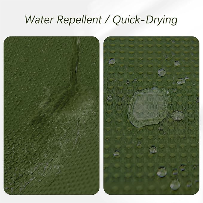 Green Shower Curtain for Bathroom Waffle Textured Heavy Duty 78 Inch Shower Curtain Set for Bathroom, Water Repellent 256GSM Neutral Fabric Shower Curtains with 12 Metal Hooks, 72Wx78H