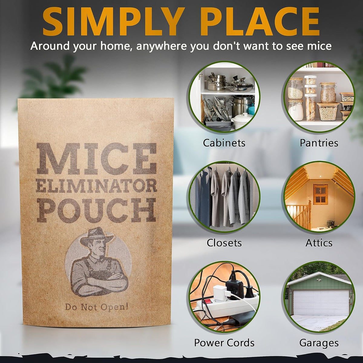 10 Pack All-Natural Mice Repellent Pouches – Harmless Peppermint Essential Oil Mouse Deterrent - Keep Mice Out of Your Home and Your Family Safe - by Tougher Than Tom