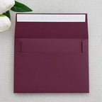 PONATIA 50PCS 5x7 Envelopes, Burgundy A7 Envelopes Self Seal for Weddings, Invitation Cards, Photos, Postcards, Greeting Cards Mailing, Baby Shower, Graduation, Christmas Gift Cards