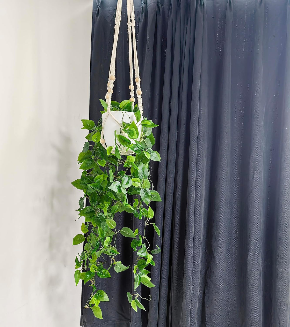 Fake Hanging Plants Artificial Plants for Home Decor Macrame Plant Hanger with Fake Vines Faux Hanging Planter Greenery for Wall Ceiling Bedroom Bathroom Kitchen Office Boho Decor Indoor