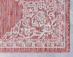 Unique Loom Outdoor Traditional Collection Area Rug - Antique (8' x 11' 4" Rectangle, Rust Red/ Gray)