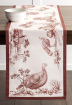Maison d' Hermine Table Runner 100% Cotton Single Layer Table Runners 60 inches Long for Thanksgiving Christmas Decorations Home Kitchen Dining Party Wedding (Holy Jouy - Brown, 14.5" x 60")