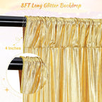 Wedding Backdrop Curtains for Arch Drape: 4 Panels 4.8x8FT Glitter Backdrop Wrinkle-Free Fabric for Fall Christmas Party Decorations