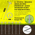 8 Gauge Circle Top Lanscape Pins - 125 Pack x 6 Inch Galvanised, Heavy Duty, Not Easy to Bend, Garden Stakes for Tarps, Lawn Turf, Weed Mats, More Holding Power (125 Pins)
