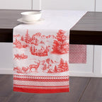 Maison d' Hermine Table Runner 100% Cotton Double Layer Table Runners 72 inches Long for Thanksgiving Christmas Decorations Home Kitchen Dining Party Wedding (Winter Jouy, 14.5" x 72")