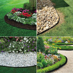 Landscape Edging 33FT, Garden Edging (4IN High) with 30pcs Spikes, Plastic Lawn Edging Flexible for Garden Flower Beds Tree Surrounds Yard Pathway, Black