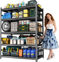 78" H Metal Garage Shelving Heavy Duty 3,500LBS Adjustable Storage Shelves Unit 5 Tier Garage Storage Shelves Utility Storage Rack Shelf for Basement, Commercial, Warehouse, Industrial, Black
