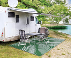 GENIMO Outdoor Rug 6' x 9' Waterproof for Patios Clearance, Reversible Plastic Straw Camping Carpet, Large Area Rugs Mats for RV, Picnic, Backyard, Deck, Balcony, Porch, Beach, Green&Grey