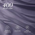 Bare Home 100% Organic Cotton Sateen Duvet Cover Set - Full/Queen Size - 400 Thread Count - Smooth Sateen Weave - Warm & Luxurious - Duvet Cover (Full/Queen, Dusty Purple)