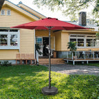HealSmart 7.5ft Patio Umbrella with Push Button Tilt/Crank, Outdoor Table Market Yard Umbrella, 6 Sturdy Ribs for Garden, Deck, Backyard, Pool