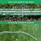Watoo 2025 Sprinkler Hose & Soaker Hose for Yard - 100 FT Reinforced Flat Garden Hose with Holes, Heavy Duty No-Kink Lawn Irrigation Hose (Includes Stakes, High Pressure Spray)