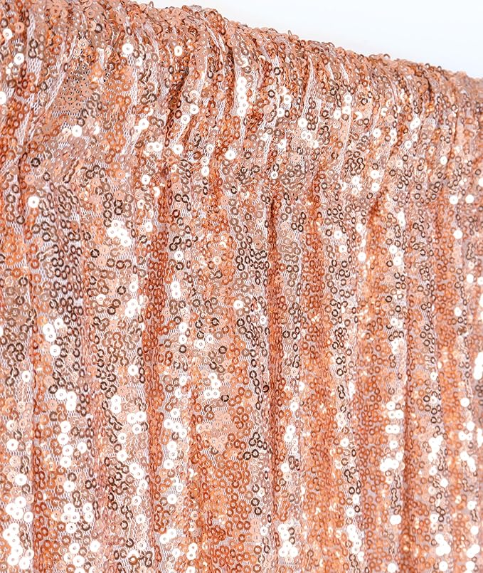 ShinyBeauty Sequin Curtains 2 Panels 4x10ft Rose Gold Backdrop Curtain Sequin Backdrop Wedding Backdrop Sequin Curtain Drapes Panels Photography Background Decoration