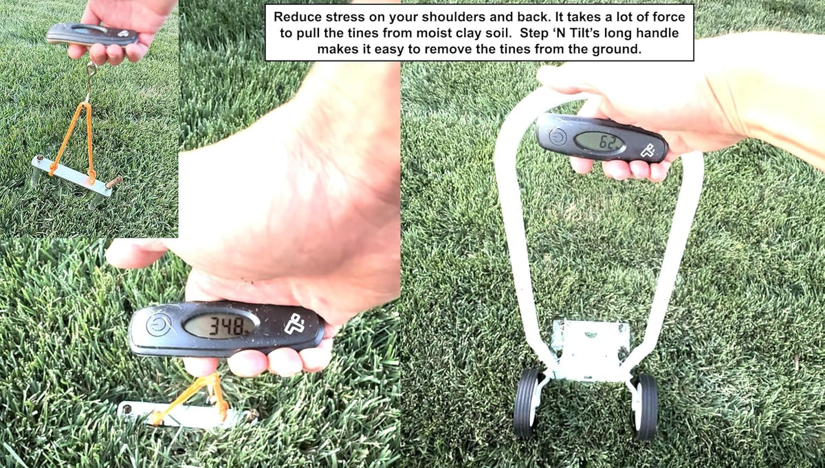 Step 'N Tilt Core Lawn Aerator Version 4 Kit (4.5 Inch Extra Long Coring Tines with Soil Core Container)