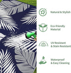 GENIMO Outdoor Rug 8' x 10' Waterproof for Patios Clearance, Reversible Outdoor Plastic Straw Camping Rug Carpet, Large Area Rugs Mats for RV, Camper, Deck, Balcony, Porch, Beach, Navy Blue&White