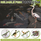 Koi Pond Netting Kit 19.7x19.7ft, Heavy-Duty Pe, Bird Deer Fence Netting, Durable Net Cover for Leaves, Protect Fish from Blue Heron Bird, Cat & Predator, Stakes & Ties Included