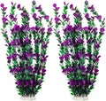 20.47 Inch Tall Aquarium Plants – Large Lifelike Artificial Fish Tank Decorations, 2 Pcs Fish Tank Plants Plastic，Durable & Safe for Freshwater/Saltwater Aquariums (Purple (Style C))