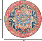 Unique Loom Outdoor Traditional Collection Area Rug - Limon (7' 1" Round Multi/Red)