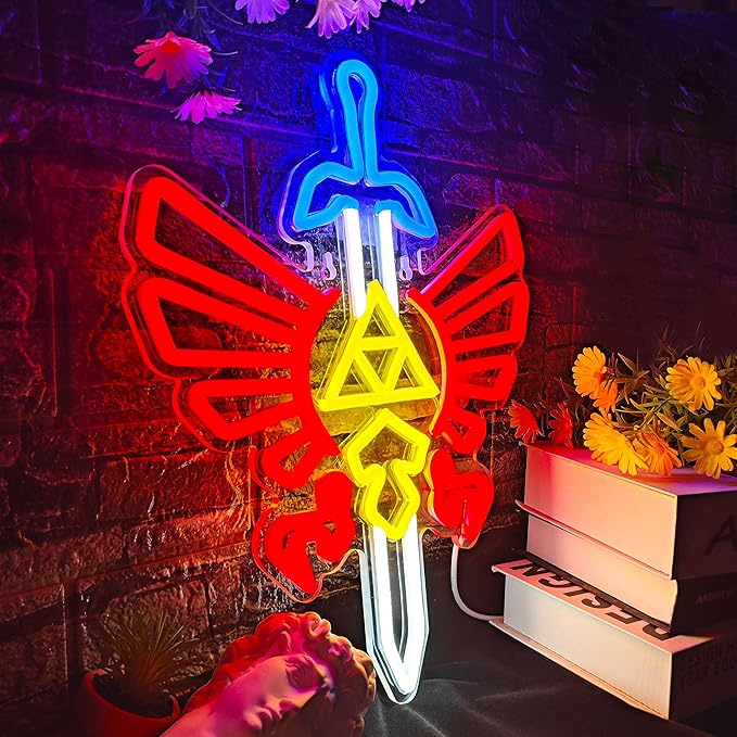 Sword Neon Sign Gamer Neon Signs for Wall Decor Gaming Room Decor LOZ Gifts Master Sword LED Sign Room Decor Neon Light up Sign for Bedroom Boys