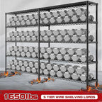 REIBII 73''W Storage Shelves Load 1650 LBS Metal Shelving 5-Tier Wire Shelving Unit for Storage Rack Adjustable Heavy Duty Metal Shelves for Pantry Kitchen Garage, 17.7" D x 73" W x 71" H