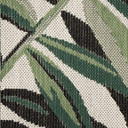 in- & Outdoor Rug Tropical Palm Leaf Design for Patio in Green Beige, Size: 6'7" x 9'6"