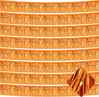 10 Pack 10 Feet Foil Fringe Garland Metallic Tinsel Streamers Banner Wall Hanging Curtain Backdrop for Parade Floats, Bachelorette, Wedding, Birthday, Halloween, Christmas Party Decorations(Orange)