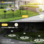 Ensenior 6-Pack Solar Lights Outdoor, Auto ON/Off 6500K LED Solar Garden Lights for Pathway, Yard, Patio, Walkway, Flower Bed, Waterproof, Energy-Efficient Landscape Lighting, Adjustable Height