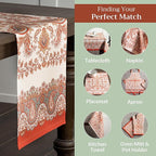 Maison d' Hermine Table Runner 100% Cotton Single Layer Table Runners 72 inches Long for Thanksgiving Christmas Decorations Home Kitchen Dining Party Wedding (Cachemire, 14.5" x 72")