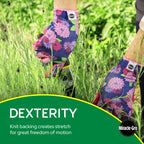 Miracle-Gro Women's Nitrile Coated Grip Floral Pattern Gardening Work Gloves, Extreme Comfort, Excellent Grip, Water Resistant, Pink/Purple, Small, (MG37126/WSM)