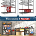 6 Tier Metal Shelving 75" H Adjustable Storage Shelves, 1200LBS Wire Shelving Unit for Storage Rack, Metal Shelves for Pantry Shelves, Garage, Kitchen, 75" Hx 36" Wx 18" D