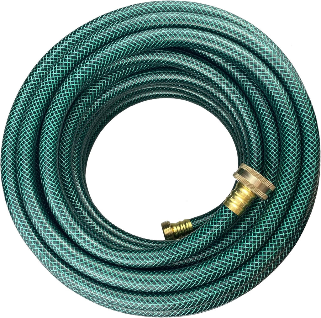 PVC Garden Hose 1/2 Inch Green Heavy Duty Water Hose with Solid Brass Fittings,No Leaking, Flexible,for outdoors,Lawns,Patio (50 FT, Green, Brass Fittings)