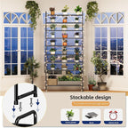 SUFAUY Shoe Rack, 5-Tier 33" Wide Shoe Storage Rack for 24-30 Pairs of Shoes, Mesh Shoe Organizer for Entryway Closet, Steel Frame, Industrial, Black