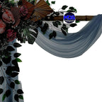 MDS Halloween Chiffon Draping Fabric - 2 Panel, 30" Wide x 50ft Long - Sheer Spooky Arbor & Canopy Drapery for Haunted House Backdrops, Party Ceilings, DIY Costumes & Themed Events - Dusty Blue