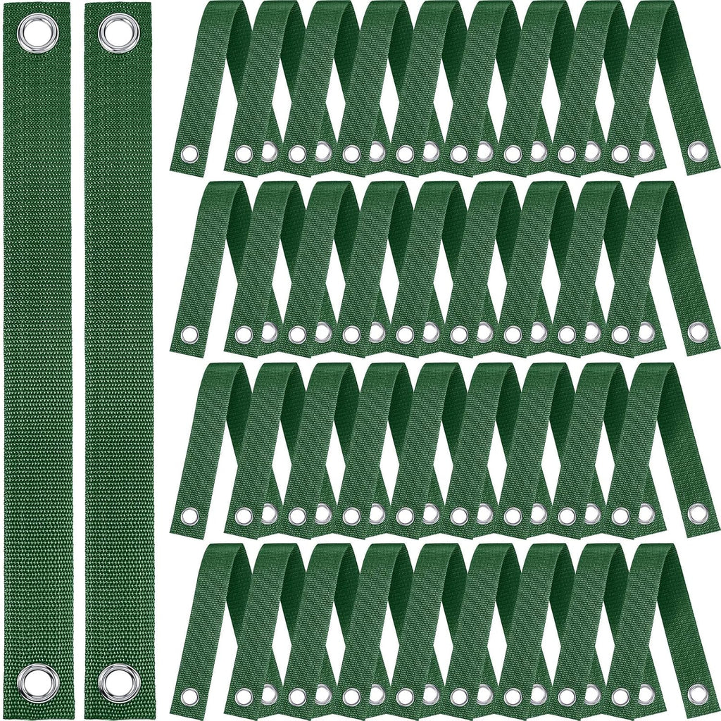 48 Pcs 15.74 Inches Tree Straps for Staking with Grommet Heavy Duty Young Tree and Plant Supports Stakes for Guying Staking Newly Planted Sapling Straight and Hurricane Protection(Green)