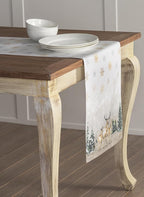 Maison d' Hermine Table Runner 100% Cotton Double Layer Table Runners 108 inches Long for Thanksgiving Christmas Decorations Home Kitchen Dining Party Wedding (Deer in The Woods, 14.5" x 108")