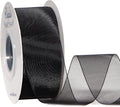 Ribbli Black Sheer Organza Ribbon,1-1/2 Inches x Continuous 50 Yard Use for Gift Wrapping,Bouquet Wrapping,Wedding Decoration,All Crafting and Sewing