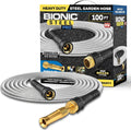 Bionic Steel PRO 100 Ft Garden Hose with Nozzle, Premium 304 Stainless Steel Metal Water Hose 100Ft Flexible Hose, Rust Proof, Lightweight, Heavy Duty, Crush Resistant Fittings, 500 PSI, 2025 Model