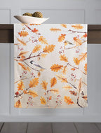 Maison d' Hermine Table Runner 100% Cotton Double Layer Table Runners 108 inches Long for Thanksgiving Christmas Decorations Home Kitchen Dining Party Wedding (Oak Leaves, 14.5" x 108")