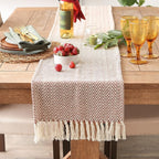 DII Woven Basic Tabletop Collection Chevron Table Runner, 15x72, Cinnamon