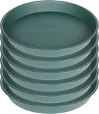 6 Pack of 7 inch Plant Saucer, Heavy Duty Plastic Plant Water Tray 7 inch Round, Flower Plant Saucers for Indoors No Holes, Plant Dishes Saucer for Planter 7"/8" (7", Green)