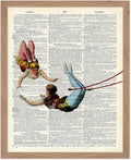 Poster Master Dictionary Art Poster - Acrobat Print - Circus Art - Entertainment Art - Gift for Men, Women & Performer - Chic Decor for Living Room, Bedroom, Dorm or Office, 16x20 Beige Framed