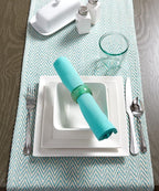 DII Woven Basic Tabletop Collection, Chevron Table Runner, 15x108, Aqua